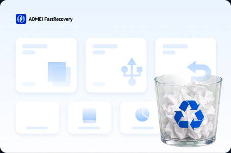 AOMEI FastRecoveryのインターフェースとごみ箱